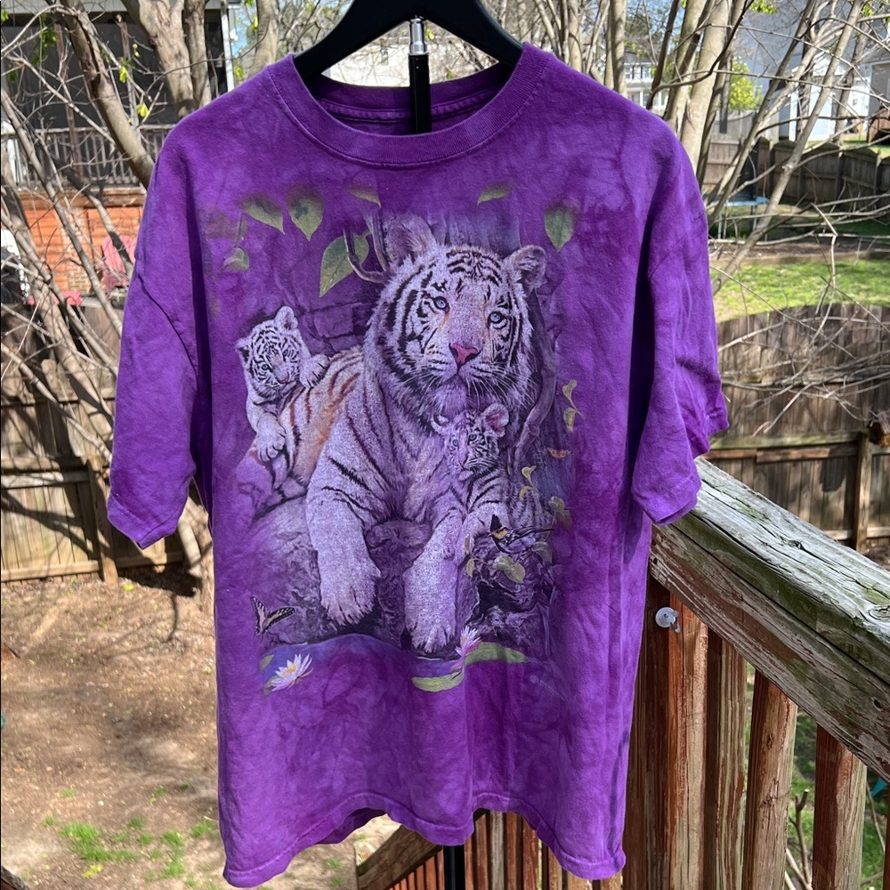 The Mountain purple tie-dye white tiger T-shirt